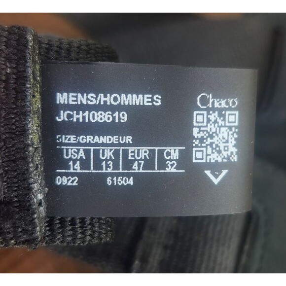 Chaco Lowdown Slides Men's 14 Black Adjustable Outdoors Beach Lakeshore Sandals - Picture 9 of 11